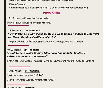 La jornada ‘Mujer empresaria y emprendedora en el mundo rural’ llega a Talayuelas esta semana 1 La jornada ‘Mujer empresaria y emprendedora en el mundo rural’ llega a Talayuelas esta semana