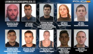 La Policía Nacional busca a diez fugitivos que podrían encontrarse en España