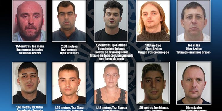 La Policía Nacional busca a diez fugitivos que podrían encontrarse en España