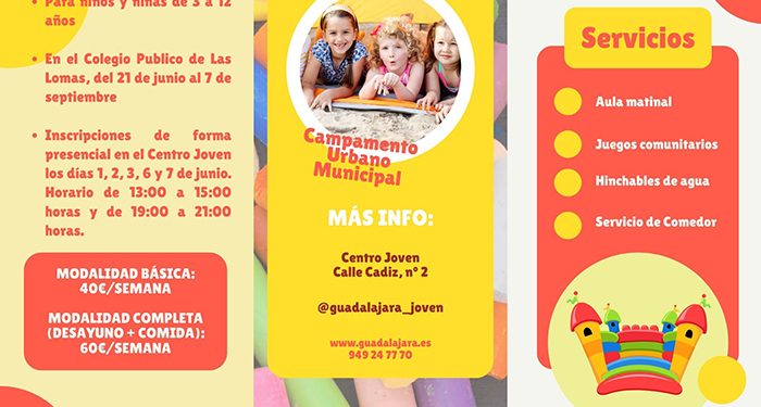 El 1 de junio se abre el plazo de inscripción al campamento urbano de verano del Ayuntamiento de Guadalajara para edades entre 3 y 12 años