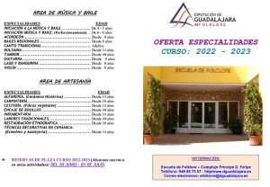 Abierta la reserva de plaza para el curso 22-23 en la Escuela de Folklore de la Diputación de Guadalajara