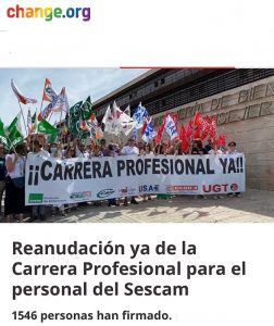 Comienza una recogida de firmas para lograr la reanudación del sistema de Carrera Profesional en el SESCAM