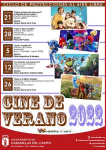 De 21 de junio a 26 de julio, nuevo ciclo de Cine de Verano organizado por el Ayuntamiento de Cabanillas
