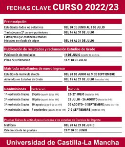 La UCLM abrirá el 20 de junio la preinscripción para estudios de grado para el curso 2022-2023