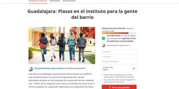 Un grupo de padres y madres de Aguas Vivas abre una petición en change.org para que Educación abra nuevas líneas en los institutos de la zona