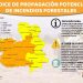 Indice de Propagación de Incendios. Riesgo muy alto en la Alcarria y Mancha conquense y alto en Guadalajara y en la Serranía
