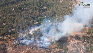 Auñón también arde Seis medios y 27 personas tratan de controlar un incendio en pleno monte