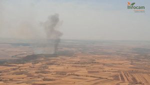 Driebes vuelve a arder cinco medios y 23 personas luchan por controlar un incendio en matorral