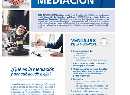 El servicio de mediación de CEOE-Cepyme Guadalajara hace un balance positivo de sus seis primeros meses de vida