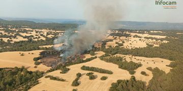 Fuego en la Ermita Virgen del Saz de Alhóndiga