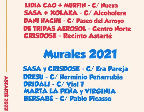 La tercera edición del festival de arte urbano Astarté de Iniesta contará con 9 muralistas y un escultor