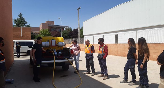 Los bomberos de la Diputación de Cuenca se forman para actuar ante un incendio en un parque eólico 1 Los bomberos de la Diputación de Cuenca se forman para actuar ante un incendio en un parque eólico