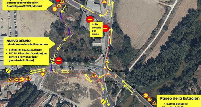 Cambios de tráfico en el entorno del puente árabe de Guadalajara por el desarrollo urbanístico del sector SUE 30 y la construcción de la rotonda que conectará los dos puentes