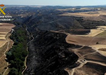 El Seprona investiga al conductor de una cosechadora como supuesto autor del incendio forestal de Cerezo de Mohernando
