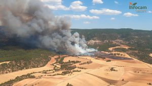 Incendio en Cañamares pasa a nivel 1 por posible afección a bienes de naturaleza no forestal y corte de carretera