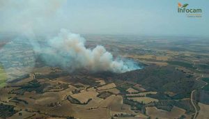 Quince medios y 68 personas luchan por controlar un incendio en San Lorenzo de la Parrilla