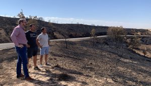 Robles visita las zonas afectadas por el fuego en Copernal y Espinosa de Henares