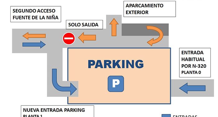 A partir de este viernes 30 de septiembre hay cambios en los accesos y en el tránsito del aparcamiento cubierto del Hospital de Guadalajara