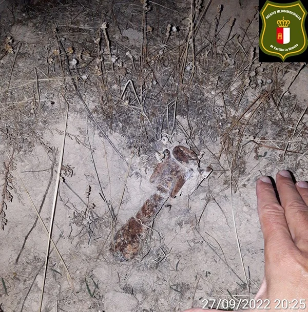 Agentes Medioambientales encuentran un obús de la Guerra Civil en Cogolludo