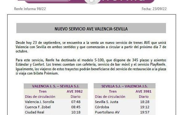 Cuenca en Marcha pide que el trayecto de AVE Valencia-Sevilla incluya parada en Ciudad Real