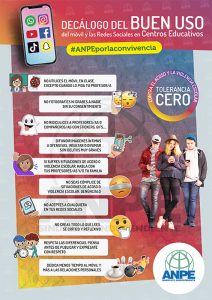 ANPE relanza su campaña sobre el buen uso del móvil y las redes sociales en los centros educativos