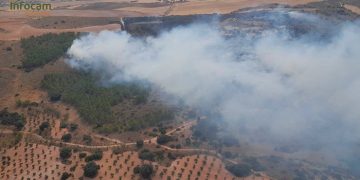 Declarado un incendio agrícola en Palomares del Campo