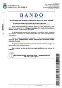 El Ayuntamiento de Cabanillas prohíbe el consumo de agua en los polígonos 1 y 2