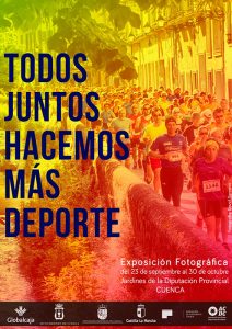 Exposición de fotografías de deporte conquense en los jardines de la Diputación