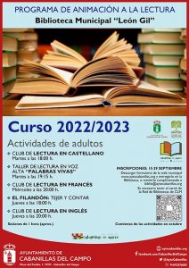 La Biblioteca León Gil lanza su oferta de actividades de animación lectora para adultos 2022-2023