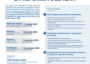 CEOE-Cepyme Guadalajara organiza cuatro jornadas informativas dirigidas a autónomos sobre la reforma del reta 7 CEOE-Cepyme Guadalajara organiza cuatro jornadas informativas dirigidas a autónomos sobre la reforma del reta