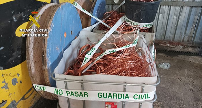 Cuenca en el epicentro de una gran operación de la Guardia Civil en la que se ha desarticulado una organización criminal por el robo de más de 15 toneladas de cable de cobre