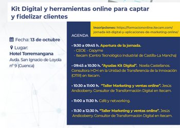 La OAP Itecam celebrará una jornada para mejorar las oportunidades de la pyme en la era digital en colaboración con CEOE-Cepyme Cuenca