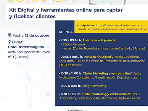 La OAP Itecam celebrará una jornada para mejorar las oportunidades de la pyme en la era digital en colaboración con CEOE-Cepyme Cuenca 1 La OAP Itecam celebrará una jornada para mejorar las oportunidades de la pyme en la era digital en colaboración con CEOE-Cepyme Cuenca