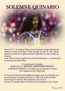 La R.I.E. del Medinaceli celebra esta semana el solemne Quinario en honor a su Titular