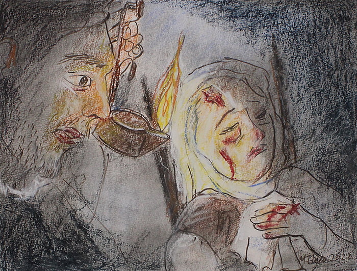 A la luz de un candil. Mª Luisa Chico de Castro, cedidas por la Fundación García y Chico (Cuenca).