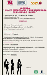 AMEP celebra este miércoles una jornada en Mira sobre ‘mujer empresaria y emprendedora en el mundo rural’