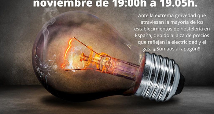 Los hosteleros ya no pueden más y se “apagarán” este martes cinco minutos como protesta por los precios de la energía