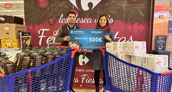 El Mirador de Cuenca dona 500 euros al economato de Cáritas Diocesana de Cuenca