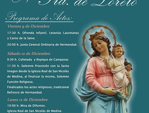 Huete celebra la festividad de la Virgen de Loreto, este año con procesión