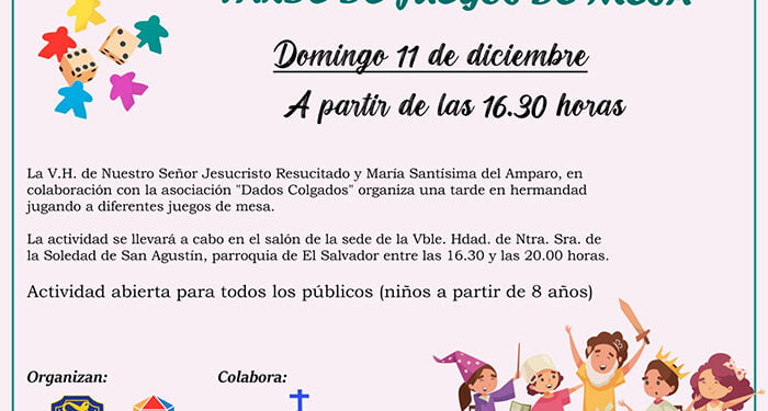 La V. H. del Resucitado organiza una tarde de juegos de mesa dentro de sus actividades de Adviento y Navidad
