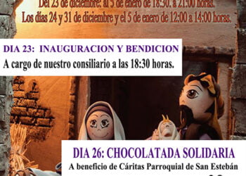 Una chocolatada solidaria y la visita de los Reyes Magos al Belén, actividades navideñas de La Exaltación
