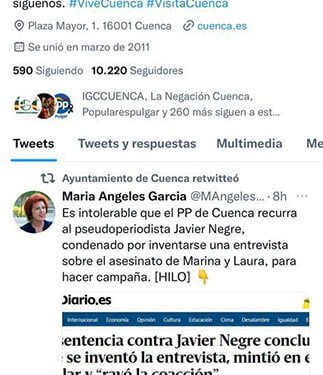 El Grupo Municipal Popular denuncia el uso partidista que Dolz hace de las redes sociales del Ayuntamiento de Cuenca