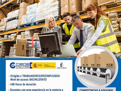 Últimas plazas para el curso gratuito de organización de almacenes de CEOE-Cepyme Guadalajara