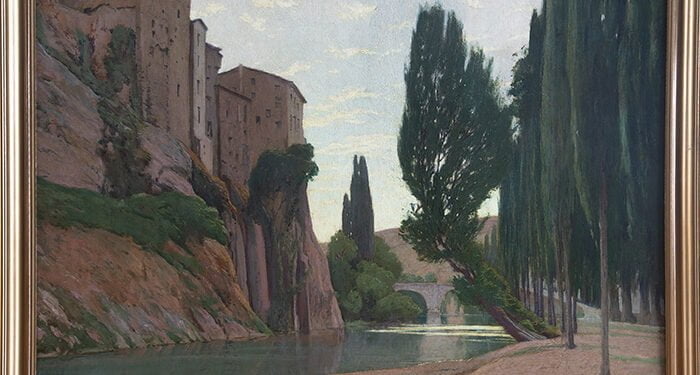 A subasta una obra de las siete obras de Santiago Rusiñol que pintó en Cuenca, titulada Sol ponent. Cuenca, 1916 1 A subasta una obra de las siete obras de Santiago Rusiñol que pintó en Cuenca, titulada Sol ponent. Cuenca, 1916