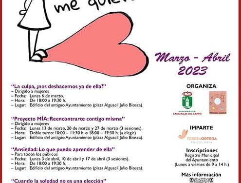 El Ayuntamiento de Cabanillas organiza unos talleres sobre salud mental para los meses de marzo y abril