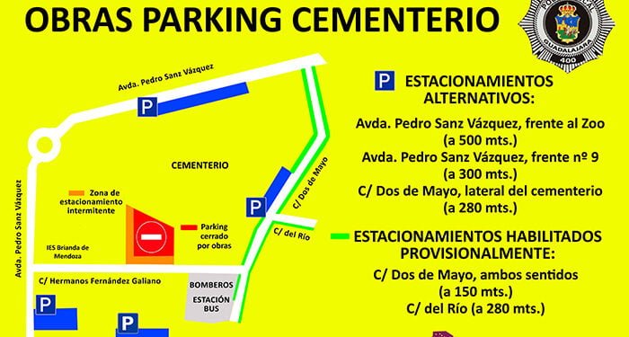 El Ayuntamiento de Guadalajara habilita plazas de aparcamiento en el entorno de la estación de autobuses durante la obra de construcción del aparcamiento disuasorio