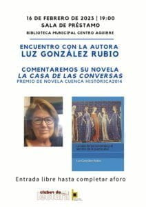 Encuentro con la escritora Luz González Rubio en la biblioteca municipal de Cuenca