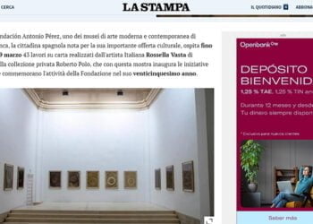 La Fundación Antonio Pérez aparece en La Stampa uno de los principales periódicos italianos de tirada nacional