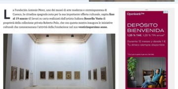 La Fundación Antonio Pérez aparece en La Stampa uno de los principales periódicos italianos de tirada nacional