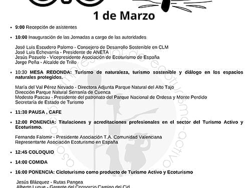 Trillo acogerá las Jornadas Profesionales de Turismo Activo y Ecoturismo de Castilla-La Mancha los próximos 1 y 2 de marzo 1 Trillo acogerá las Jornadas Profesionales de Turismo Activo y Ecoturismo de Castilla-La Mancha los próximos 1 y 2 de marzo